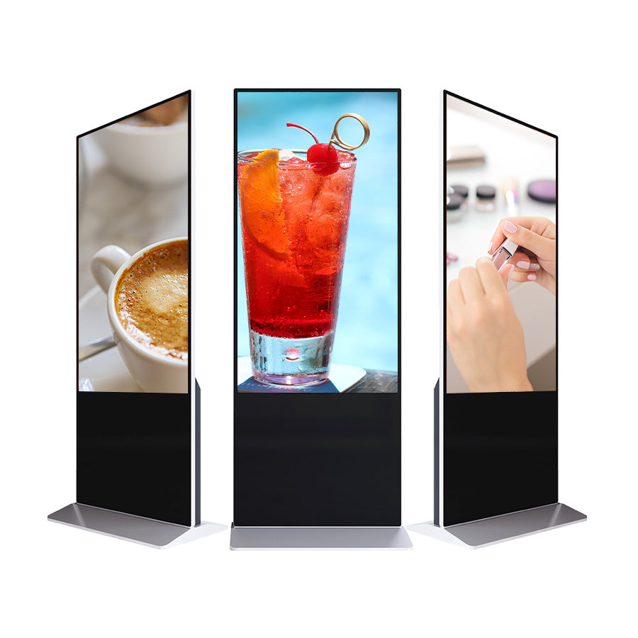 Super Thin Floor Standing Digital Signage Kiosk Stand-alone System | Commercial Displays and Screens