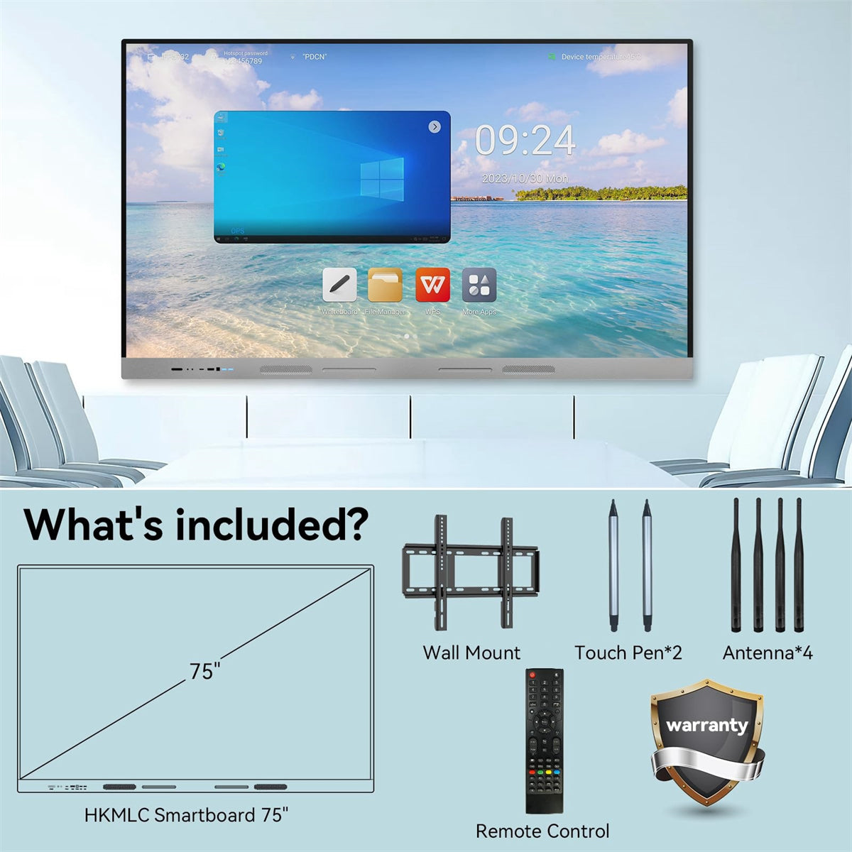 75 Inch Smart Board | Interactive Whiteboard for Education and Business