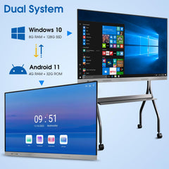 Smart Board 65 Inch with Android + Windows System Interactive Whiteboard 4K UHD | Gemdragon