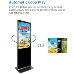 Super Thin LCD Floor Standing Digital Signage Kiosk Windows System | Commercial Displays And Screens