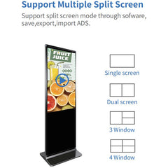 Super Thin LCD Floor Standing Digital Signage Kiosk Windows System | Commercial Displays And Screens