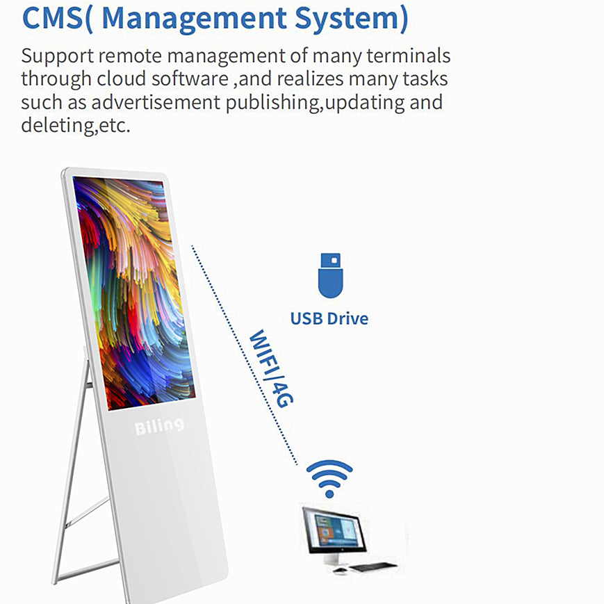 Señalización digital portátil: pantalla publicitaria para interiores | dragón gema 