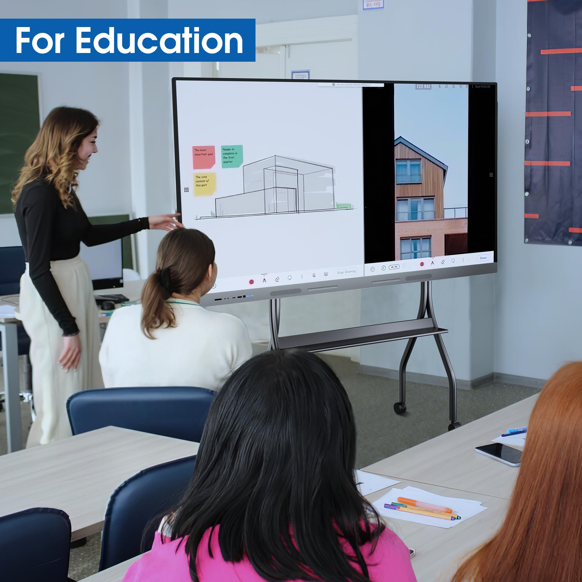 Smart Board 65 Pulgadas con Sistema Android + Windows Pizarra Interactiva 4K UHD | dragón gema 