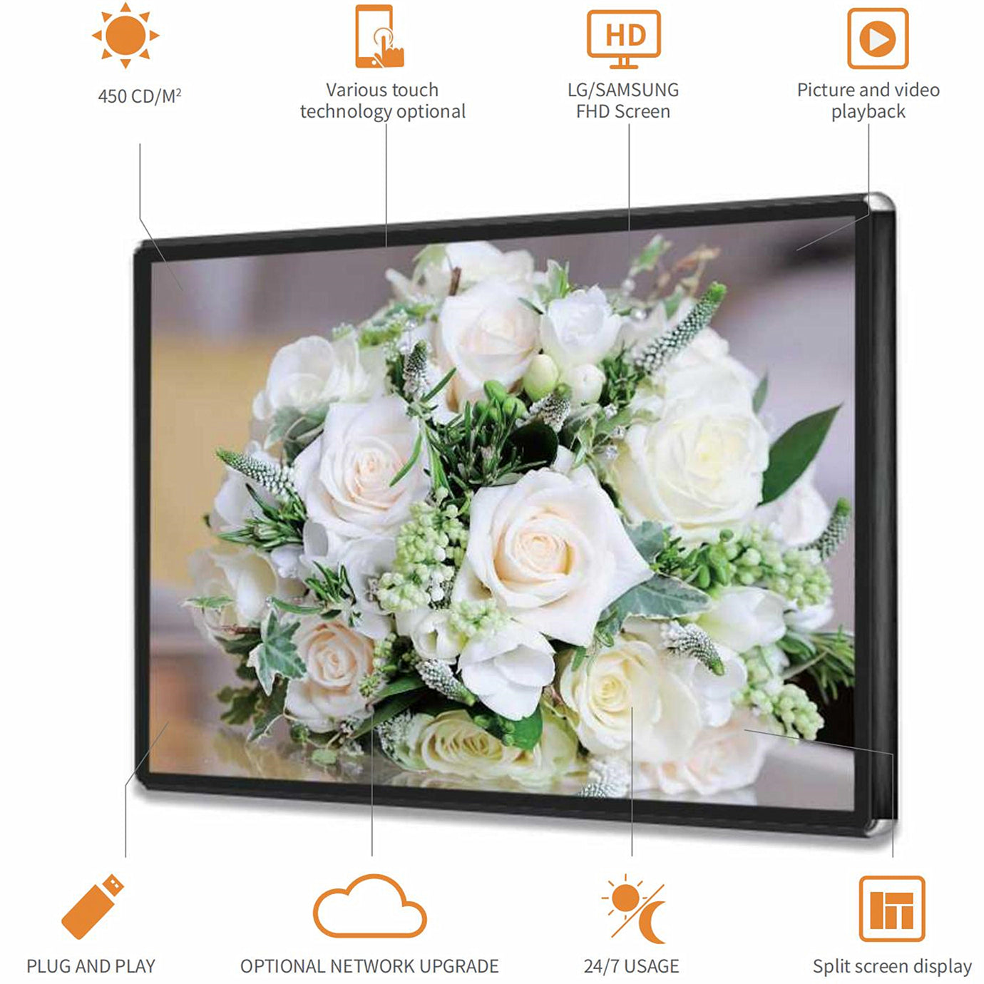 85’’ SX-85D450A Wall Mount LCD Digital Signage | Gemdragon